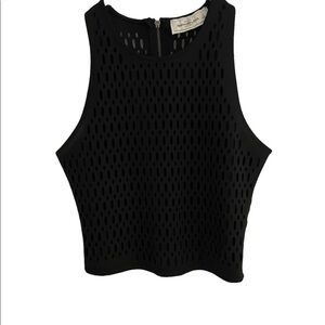 Abercrombie & Fitch Black Sleeveless‎ Lined Crop Top Tank Women